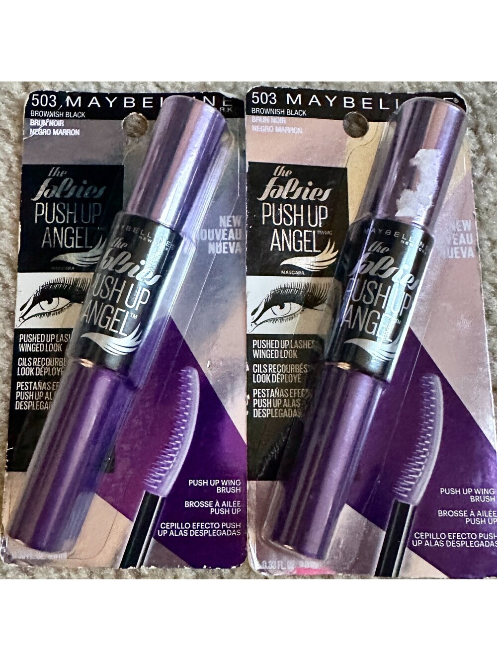 2-Pack NEW Maybelline Falsies Push-Up Angel Mascara 503 Brownish Black (Sealed)